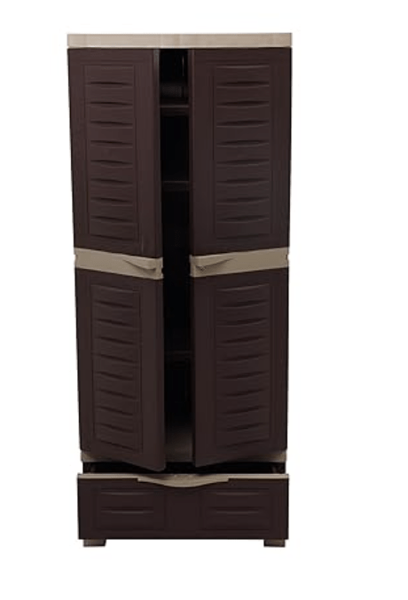 Supreme Fusion-02 BDR 1 Almirah Center Drawer Storage Cupboard - Brown & Beige - Image 4